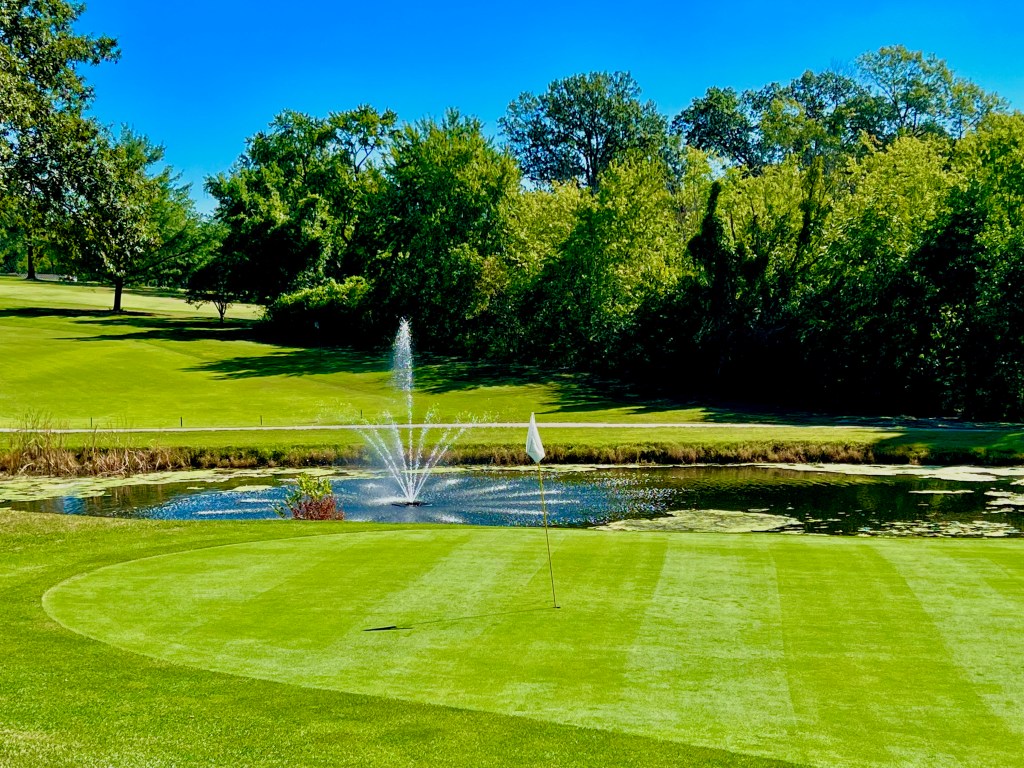 Fountain on golf course